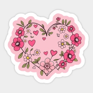 Floral Heart Sticker